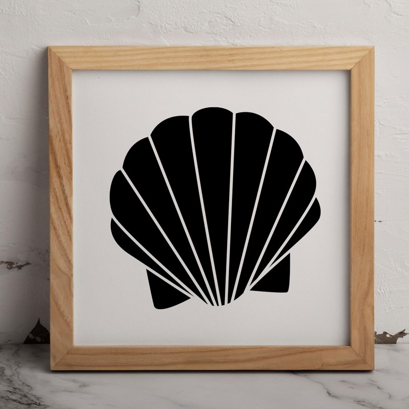 MAGJUCHE Sea Shell Stencil 6 Inches, Reusable Mermaid Seashell Stencil
