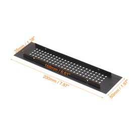 sourcing map Air Vents Cover, 1Pcs 200 x 50mm Aluminum Alloy Rectangle Air Return Vent Cover with Screw, Ventilation Grille Decorative Covers for Door Cupboard Wardrobe Shoes Cabinet (Black)