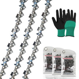 3 Pack 20-Inch Chainsaw Chain 80 Drive Links Fit for Oregon 95TXL/ Husqvarna 450 Rancher, 445, 445E, 450E, 545(MII) (0.325" Pitch, .050" Gauge) – Drop-Forged Teeth with Gloves & Storage Bags