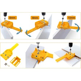 TAORAYO Drill Guide Set for Tabo Splicing Jig, Tabo Hole Jig, Woodworking Dowel Jig Drill Bit, Handheld, Woodworking Vertical Drilling Guide, ABS Plastic Guide Plate, Drill Guide Plate, Dowel Drilling, Positioning, Woodworking Assistant, Vertical Drillin