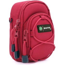 Baxxtar Redstar V4 Kameratasche rot Größe (L) kompatibel mit Coolpix A900 A1000 - Lumix DC TZ202 TZ96 TZ91 DMC TZ101 TZ81 LX15 - PowerShot SX730 SX740 usw.