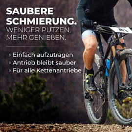 OH3 Fitgadgets Chain Wax - 120ml - Water Based Lubricant for Bicycle Chains - Made in Germany - Durable, Dirt-Resistant & Environmentally Friendly - Reduces Friction & Wear