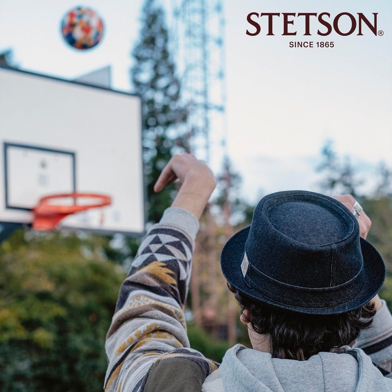 Stetson Sustainable Denim Pork Pie Fabric Hat, Pork Pie Hat,