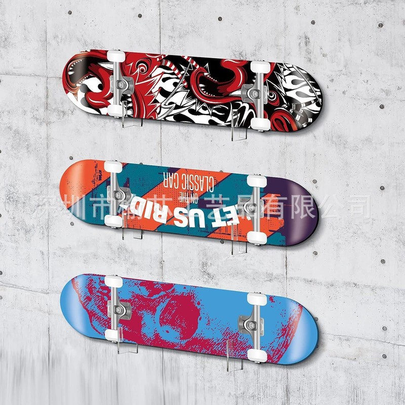 Skateboard Display Rack Wall Mounted Home Organizer Multipurpose Stable Surfboard