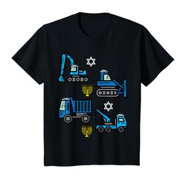 Kids Hanukkah Construction Trucks Jew Chanukah Toddler Boys Kids T-Shirt