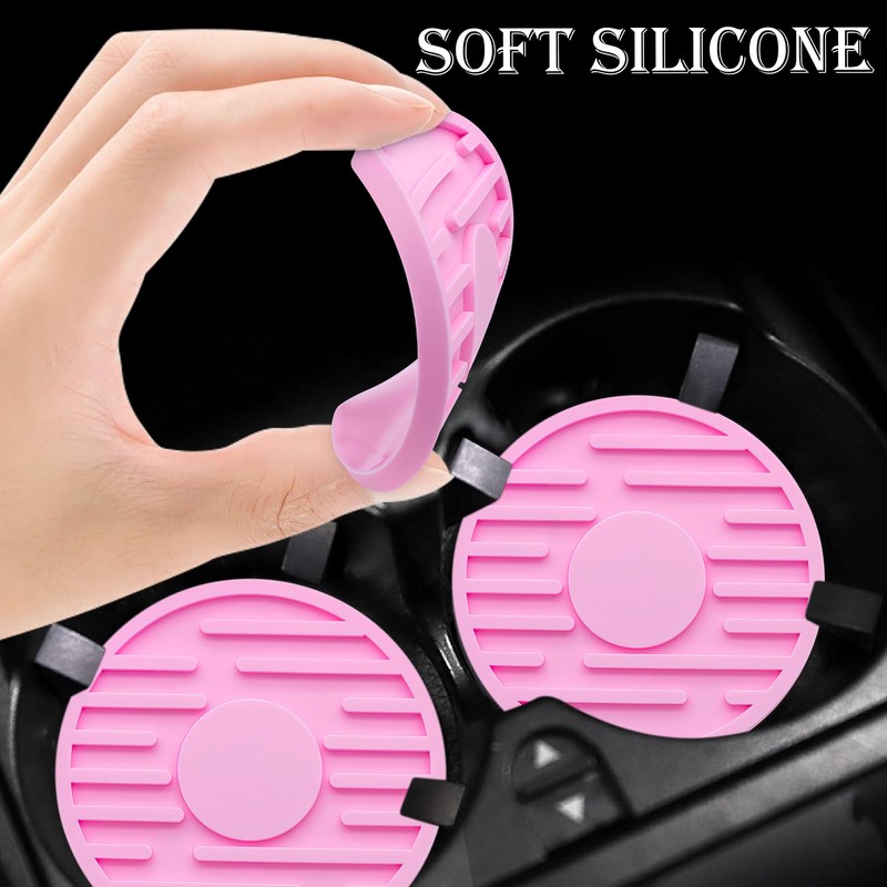 MEAJOO 2-Piece Car Cup Holder Insert – 2.75 Inch Non-Slip