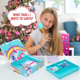 GirlZone: Unicorn Letter Writing Set For Girls, 45 Piece Stationery Set Great Gift for Girls