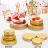 Youeon 3 Pack Metal Gold Cake Stand, 12/10/8 Inch Round