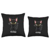 Cat Lovers Sarcastic Grumpy Black Cats Attitude Throw Pillow