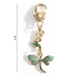SHTALHST Dragonfly Keychain for Women Elegant Dragonfly Keycharm Chinese Style Accessory for Keys Phone Bag Charm