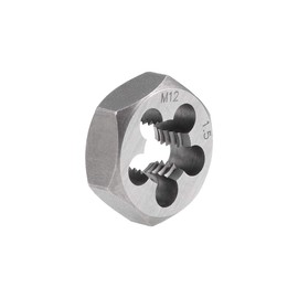 sourcing map Hex Rethreading Die M12 x 1.5 Pitch Carbon Steel Metric Hexagon Taper Pipe Die Accuracy Grade: 6g