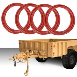 CHEDA Red O-Rings Wheel Seal 4 Pack Compatible with Military Humvee Split Rims and M1101 and M1102 Trailers 16.5" Diameter