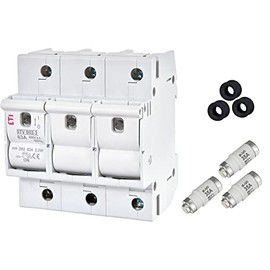 grenda-hammer® Neozed Load Disconnect Switch Set D02-3-Pin Set with Fuses and Passport Sleeves (Load Isolator Set 3 x 35 Ampère)