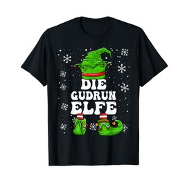 Christmas Elf First Name Gudrun Elf Women's T-Shirt, black