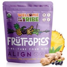 WELCOME TO THE TRIBE FrüTrōpics® (Align) - Nootropic and Adaptogenic Fruit Chews 2 oz | Focus, Balance, Energy, Mood | Organic, Vegan (2-Pack)