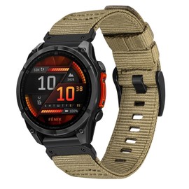 TRUMiRR Replacement for Fenix 8 47 mm / E / 7/6 Pro / 5 Plus Nylon Bracelet 22 mm Nylon Metal Watch Strap Quick Fit Bracelet Compatible with Garmin Instinct 2 E 3 Solar 45 mm / Forerunner 965 / Epix