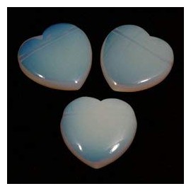 Side Drilled Opalite Hearts - 40mm - Single Crystal Heart