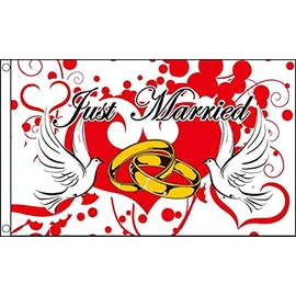 Just Married Flag 5ft x 3ft