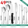 49-Piece Stainless Steel Silverware Set with Cutlery Organizer, Service for
