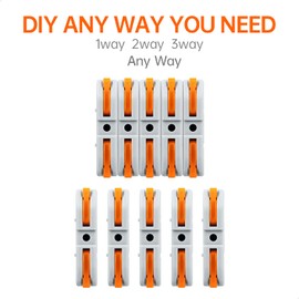 GKEEMARS 20 Pcs Wire Connector, 1 Conductor Compact Splicing Wire Connectors for Circuit Inline 24-12 AWG (Orange)