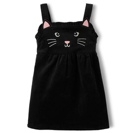 Gymboree,and Toddler Embroidered Sleeveless Skirtall Jumpers,Black Cat,10