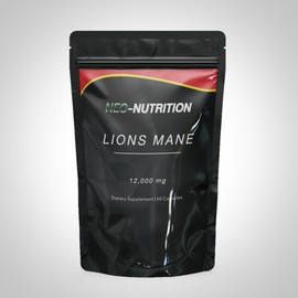 Lions Mane Supplement 12,000mg Pure Lions Mane, 60 Vegan Capsules - Lion's Mane Mushroom 24:1 Extract, UK Made