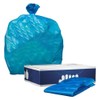 Plasticplace 65 Gallon Recycling Trash Bags │1.5 Mil │ Blue