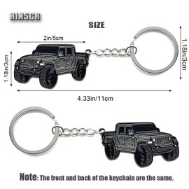 HINSCR Double-Sided Car Metal Keychain for Jee p Gladiator, Gray Enamel Key Ring Car Keys Accessory(Gray)