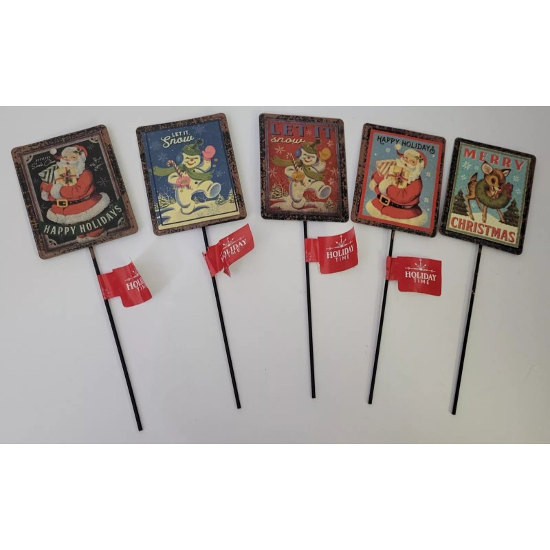 Christmas Metal Floral Pick Crafts Snowman 1B