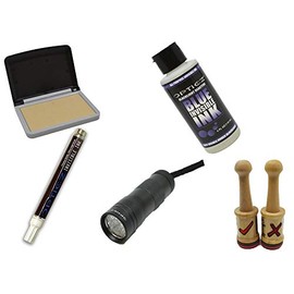 Opticz UV Blacklight Reactive Invisible Blue Ink Hand Stamping Document Marking Variety Kit