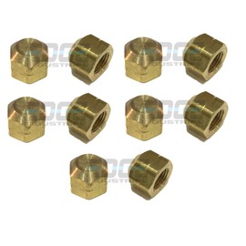 EDGE INDUSTRIAL Brass Pipe Cap 1/8" Female NPT FNPT Fuel/AIR/Water/Oil/Gas WOG (Qty 010)