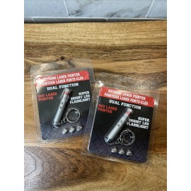 Unbranded/Generic Dual Function Red Laser Pointer/Bright LED Flashlight with Keyring - 2 Count