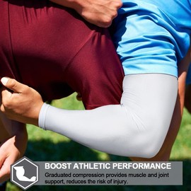 beister Mangas de brazo con protección UV y solar para hombres y mujeres, UPF 50+, mangas de compresión deportivas de enfriamiento, Blanco, XX-Large