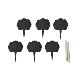 Lonovel Cheese Markers Set,Natural Slate Cheese Labels Slate Tags,6 Cheese Labels 2 Chalk Markers 1 Storage Box Set,Cheese Name Tags Sign Kitchen Cheese Tools for Home or Restaurant Gifts,White Marble