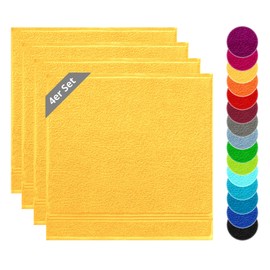 Lashuma Linz Tea Towels 100% Cotton 50 x 50 cm Yellow Set of 4 Terry Cloth Drying Towels for Hands