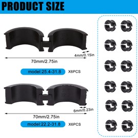 NICENEEDED 12 Pcs Anti-Vibration Bicycle Handlebar Rubber Gasket, Shim Cycling Spacer Accessories Non-Slip Handlebar Adapters for Fixed Gear Bike Road Bikes Mountain Bikes