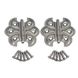 QCAA Butterfly Hinge for Cupboard Door, Nickel Plated, 2 Pack, Made in Taiwan
