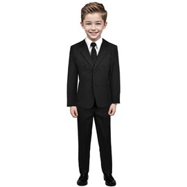 Black n Bianco Boys Suit with Tie for Toddlers and Infants. (2T, Black)