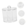 Ciieeo 1pc Transparent Round Cotton Swab Holder Lid Dustproof Makeup