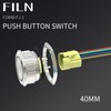 FILN 1 x 40 mm Push Button Switch Momentary Waterproof