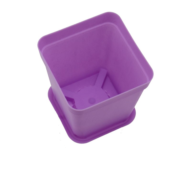 HOIGON 100 Pack 3 Inch Purple Square Nursery Pot, Durable