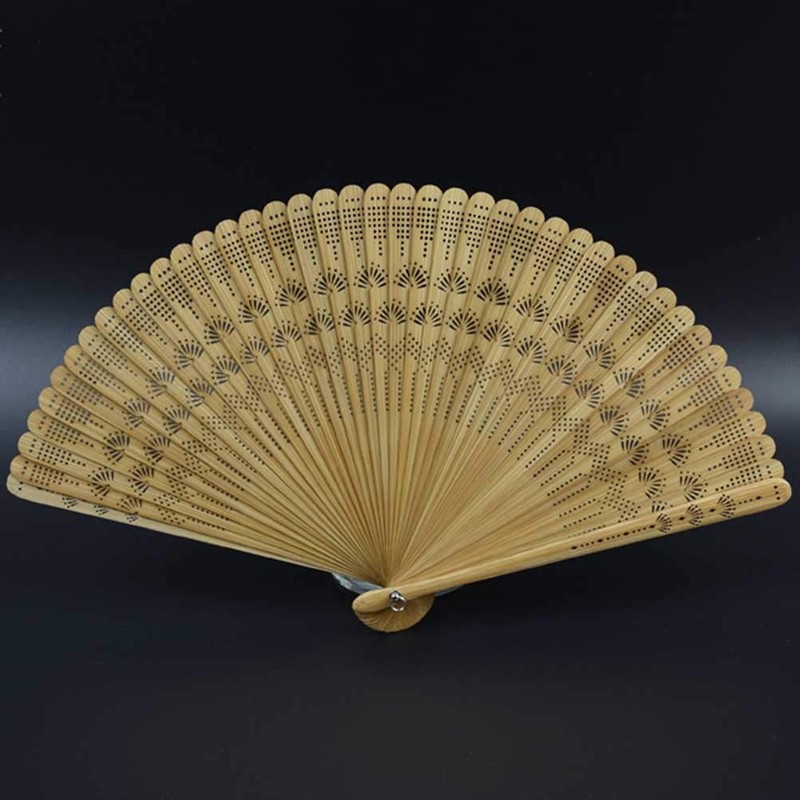 Hand Fan Bamboo Silk Fan Wooden Folding Vintage Fan