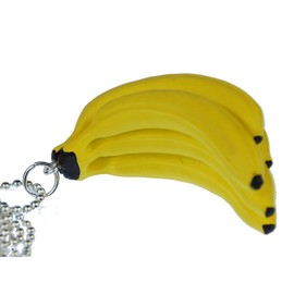 Miniblings Banana Tree Necklace 80Cm Monkey Pineapple Foods Fruit Jungle Yellow
