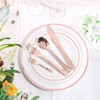 WDF 300 Pieces Rose Gold Plastic Silverware- Disposable Flatware Set