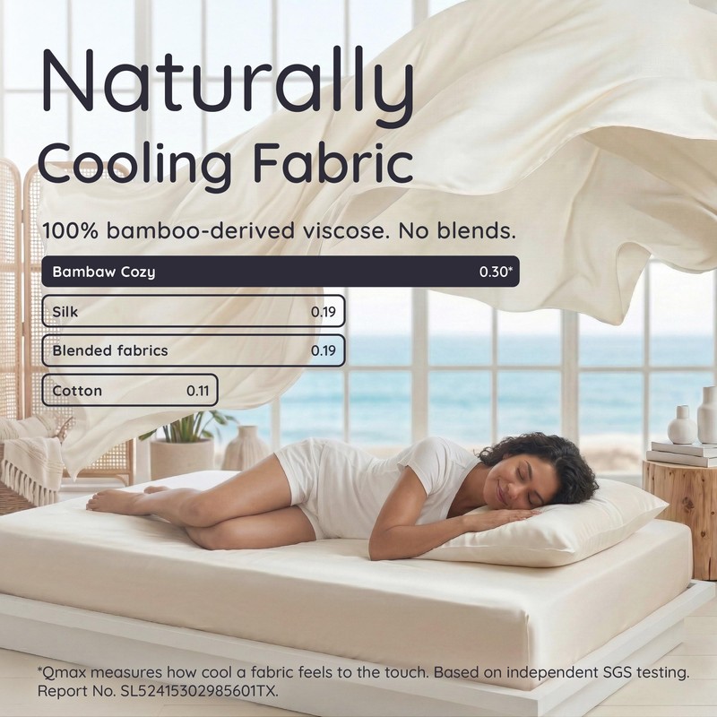 Bambaw 100% Viscose Derived from Bamboo Fitted Sheet Queen Size,