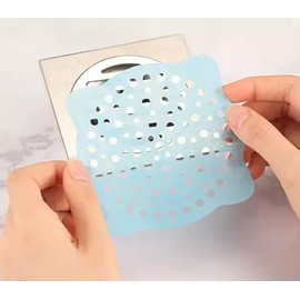 4 Inch 30pcs Round Disposable Shower Drain Hair Catcher Mesh Stickers Floor Drain Sticker Disposable Drain Filter Hair Trap Sticker