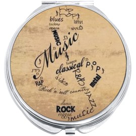 NewCharms Music Notes Treble Clef Compact with Mirrors - Perfect Pocket and Purse Size Folding Mirror for Applying Make Up Anywhere