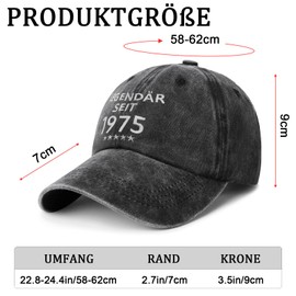 Sugeru® Baseball Cap, Super Grandpa, Birthday Gift Man, Gift for Grandpa for Birthday Baseball Cap with Pattern, Baseball Cap Men, LEGENDARY SINCE 1975