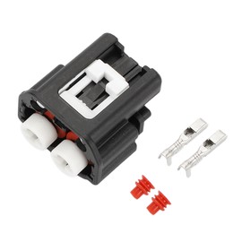 Partuto 2 Pin Crankshaft Position Sensor Connector Plug - Car Female Wire Terminal Connector - for Toyota Camry Highlander Plastic Black - 1 Set