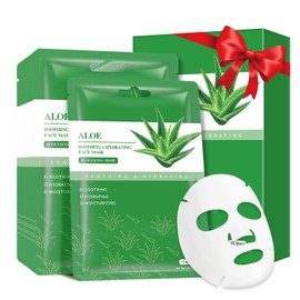 Mascarilla calmante de aloe vera, mascarillas faciales hidratantes, mascarilla facial hidratante para el cuidado de la piel, mascarilla facial para...